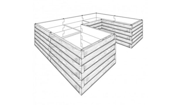 Pflanzbeet Hoch aus Rohbeton mit 90 cm Modul-Länge und 81 cm Höhe – Ergonomische Lösung für Ihre Gartenpflanzen